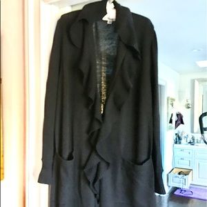 ST JOHN COLLECTION BLK SWEATER COAT SIZE 16 EUC
